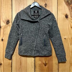 Ariat Contender Equestrian Fleece Grey Asymmetrical Jacket Zip Size Small
